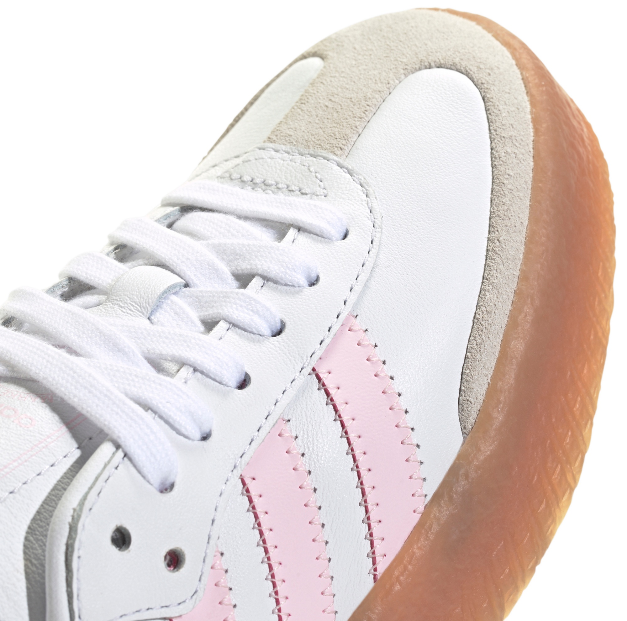 adidas Kids' Grade School Sambae Shoes - White/Pink/Gold - View 9