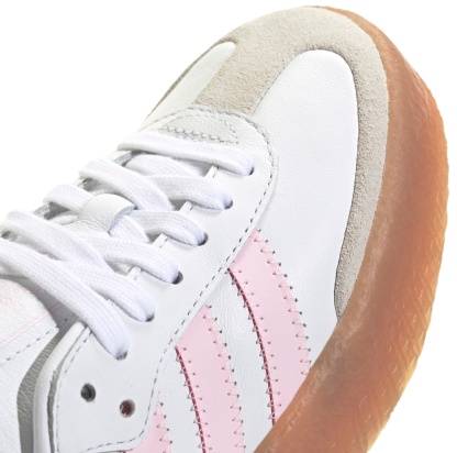 adidas Kids' Grade School Sambae Shoes - White/Pink/Gold - View 9