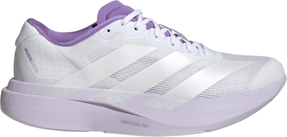 adidas Women's Adizero EVO SL Running Shoes - White/Zero Metallic/Purple Tint - View 1