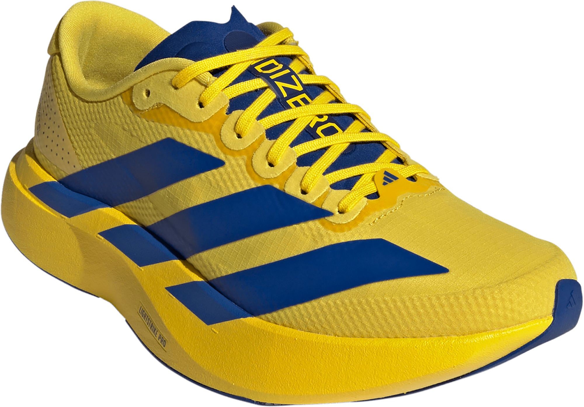 adidas Women's Adizero EVO SL Running Shoes - Yellow/Team Royal Blue/Iron Metallic - View 5
