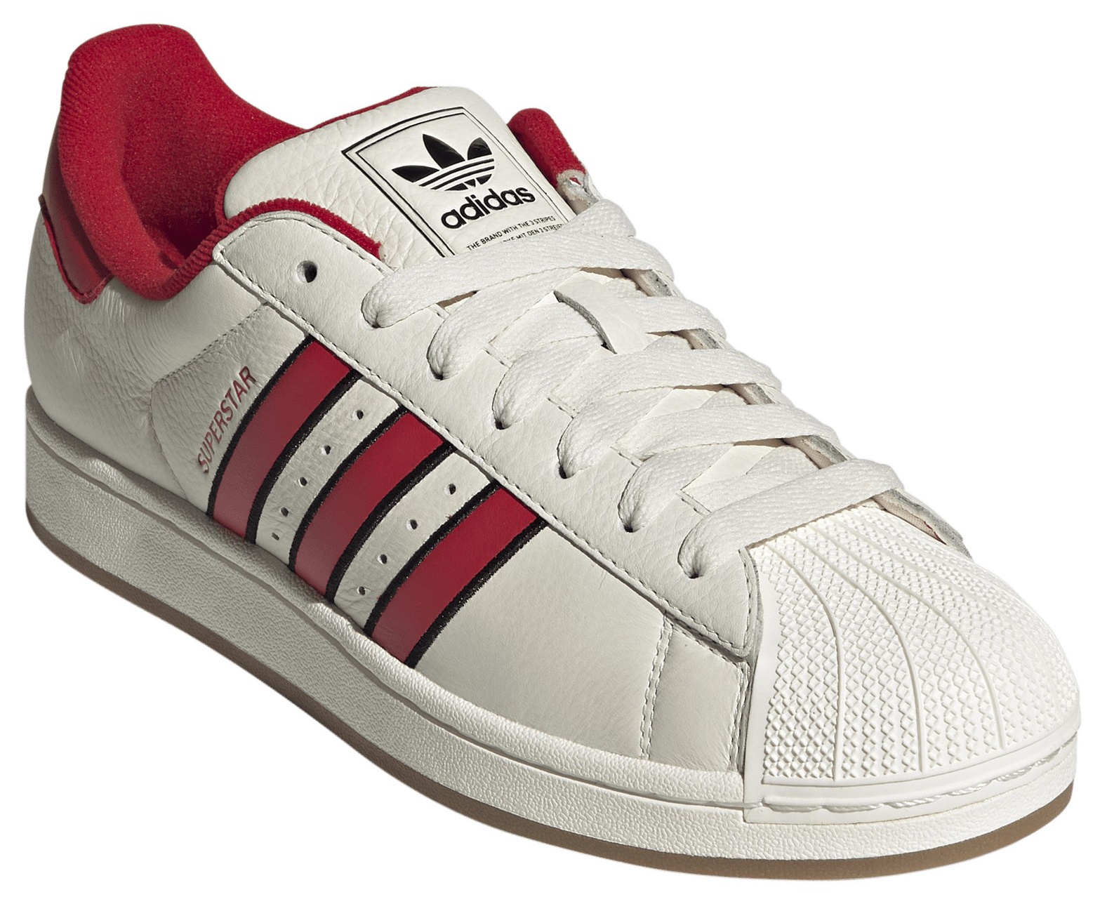 adidas Men's Superstar II Shoes - Off White/Better Scarlet/Core Black - View 6