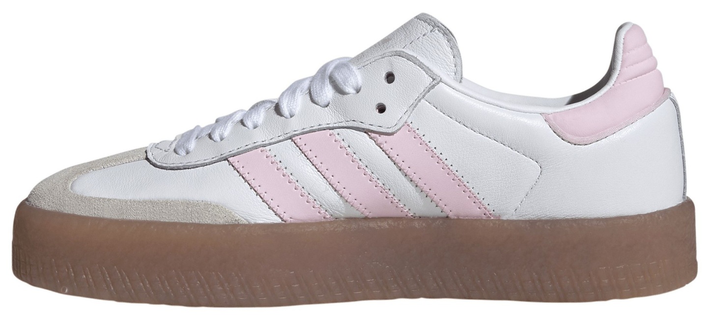 adidas Kids' Grade School Sambae Shoes - White/Pink/Gold - View 5
