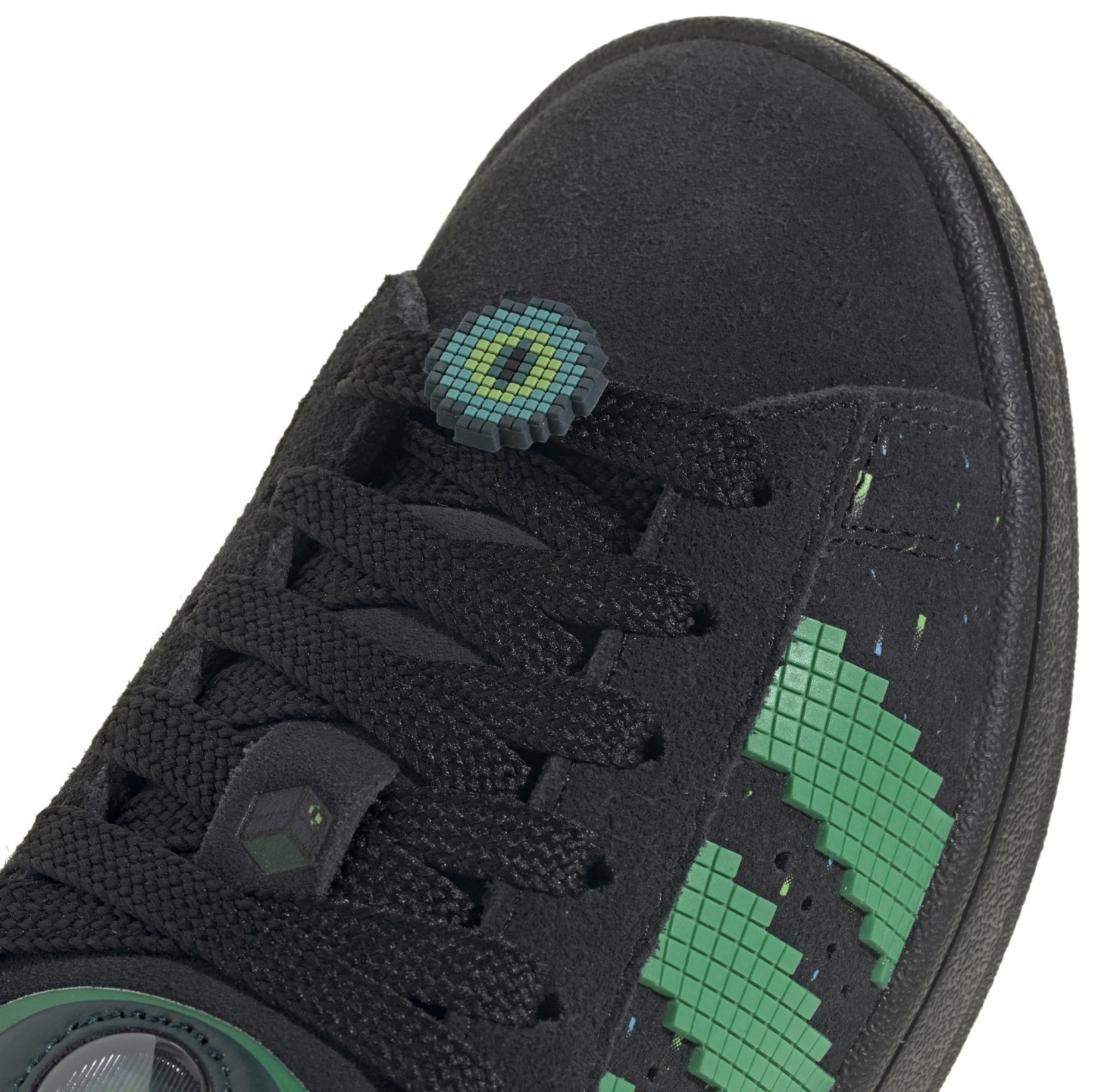 adidas Kids' Grade School Minecraft Campus 00s Shoes - Black/Semi Court Green/Semi Solar Green - View 7