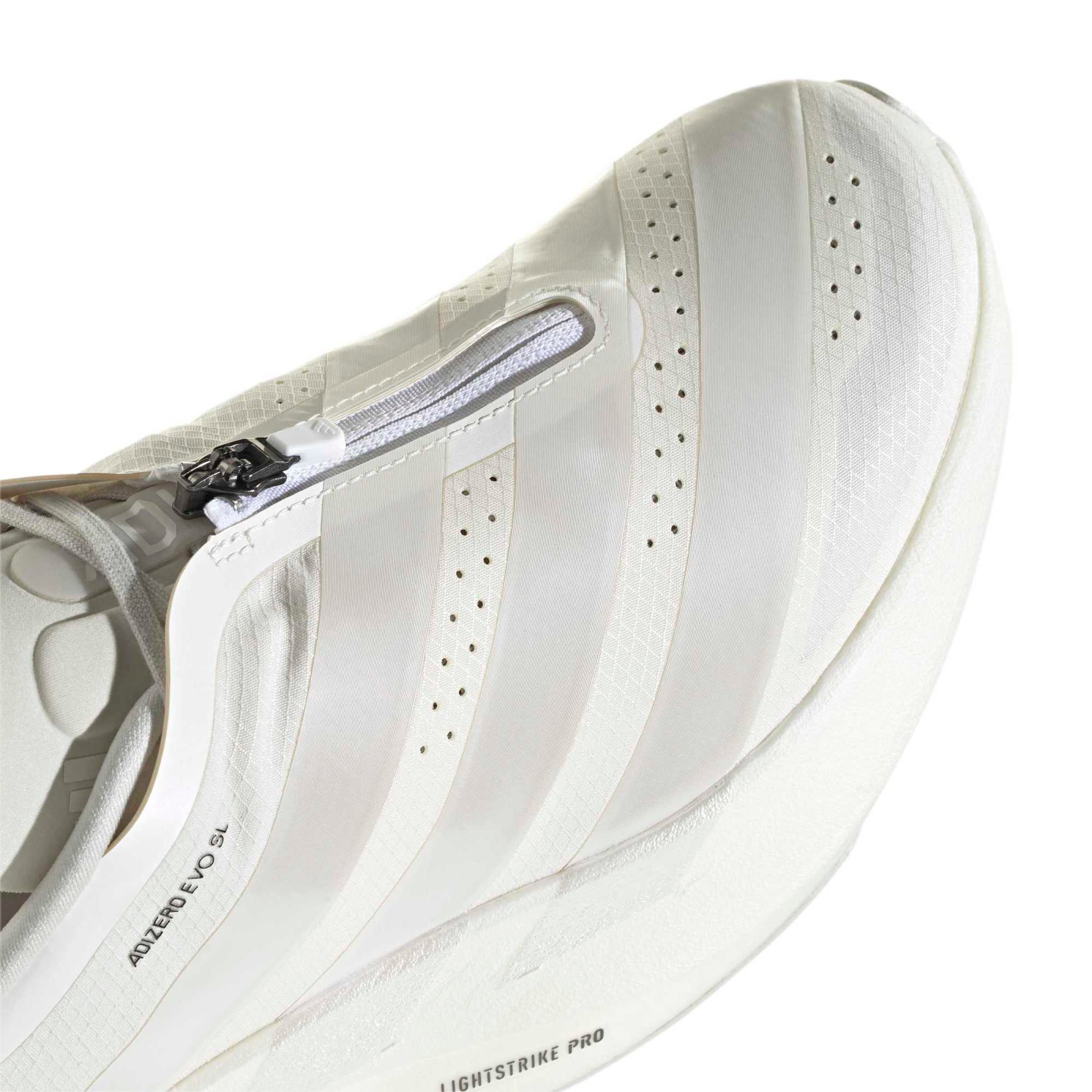 adidas Women's Adizero EVO SL Zip Running Shoes - Core White/Zero Met./Orbit Grey - View 7