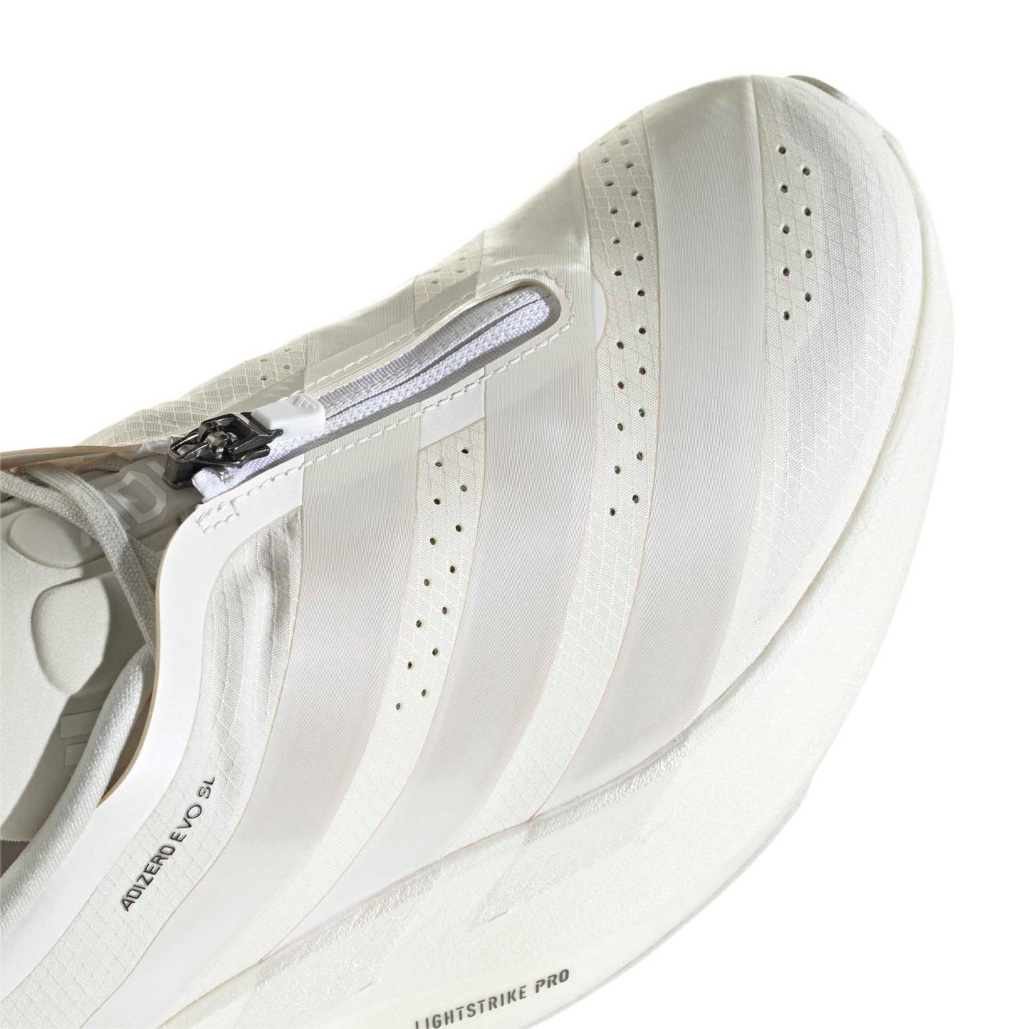 adidas Women's Adizero EVO SL Zip Running Shoes - Core White/Zero Met./Orbit Grey - View 7