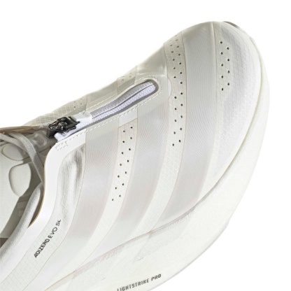 adidas Women's Adizero EVO SL Zip Running Shoes - Core White/Zero Met./Orbit Grey - View 7