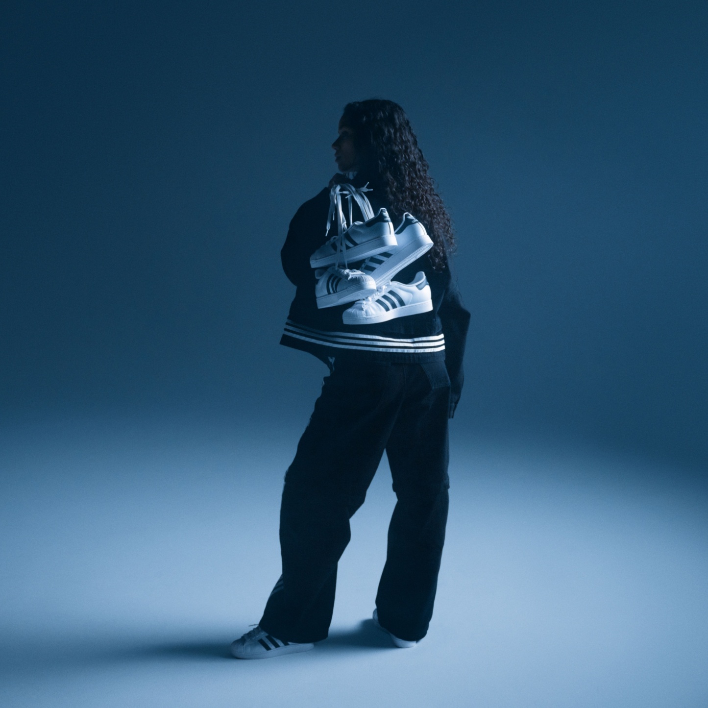 adidas Women's Superstar II Shoes - White/Black/White - View 4