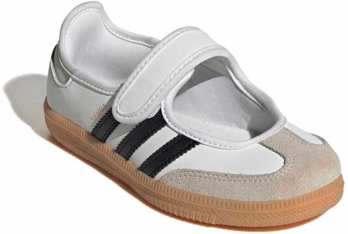adidas Kids' Preschool Samba Jane Shoes - White/Core Black/Gum - View 6