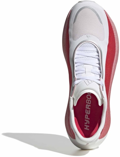 adidas Men's Hyperboost Edge Running Shoes - White/Ruby/Metallic - View 5