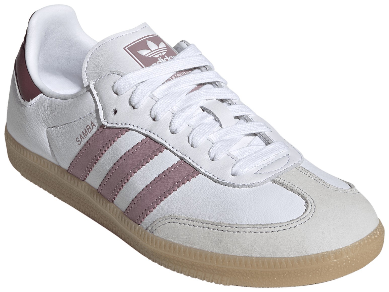 adidas Women's Samba OG Shoes - Wht/Magic Mauv/Quiet Crms - View 6