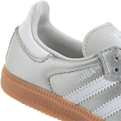 adidas Kids' Preschool Samba OG Shoes - Silver Met/Ftwr White/Gum 3 - View 7