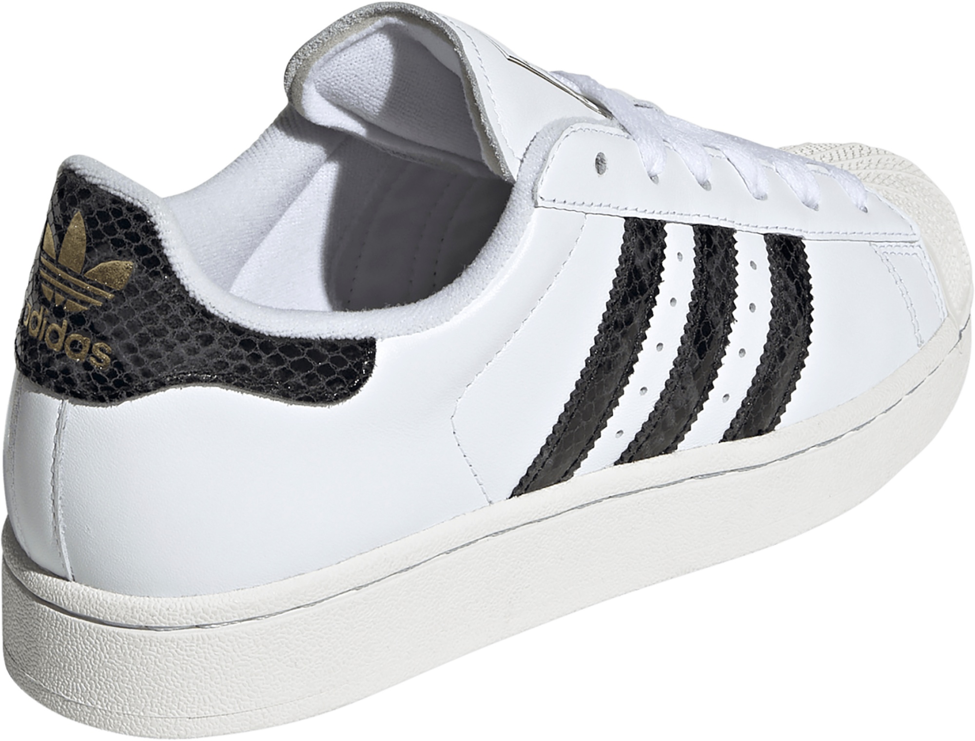 adidas Women's Superstar II Shoes - White/Grey Snakeskin - View 6
