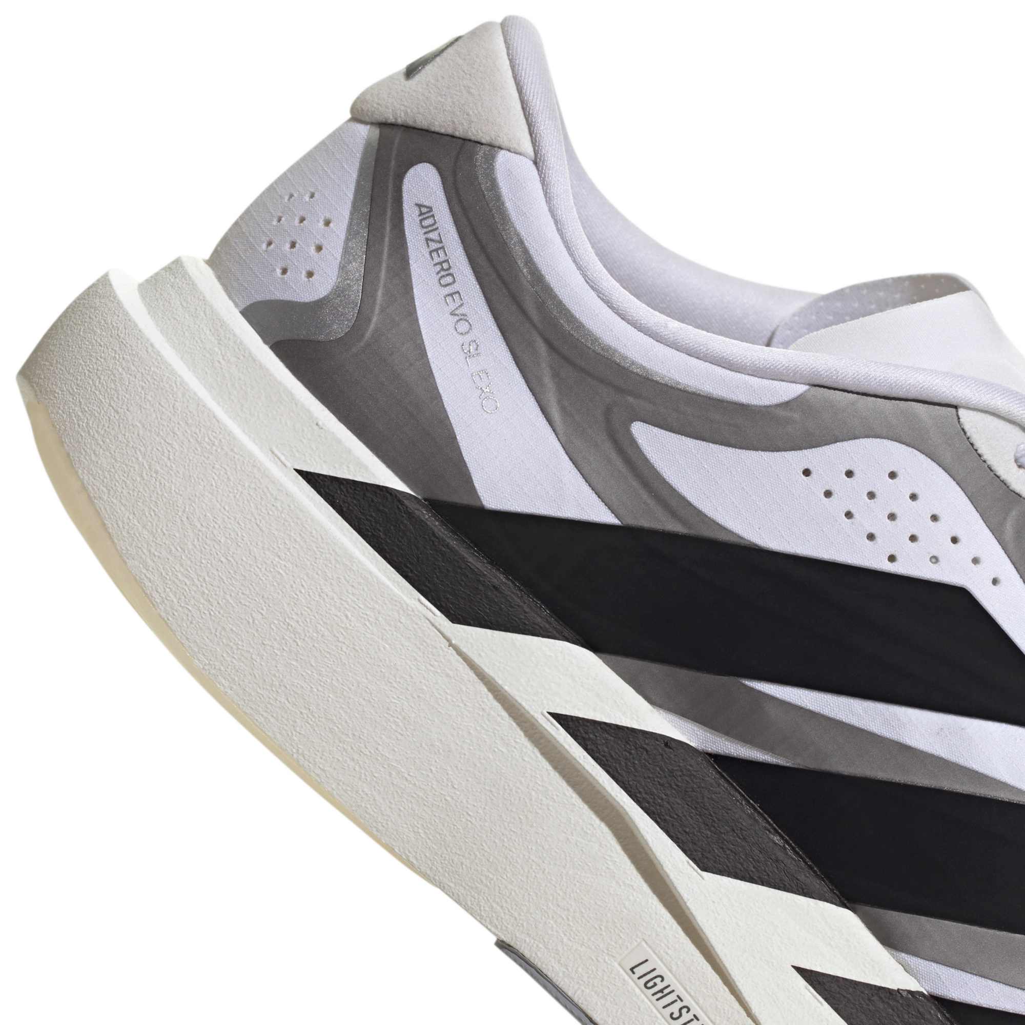 adidas Men's Adizero EVO SL EXO Running Shoes - White/Black/Metallic - View 7