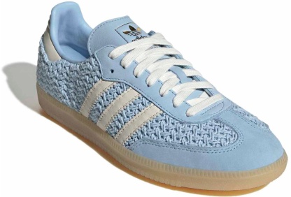 adidas Women's Samba OG Shoes - Crochet Clear Sky/Off Wht - View 6