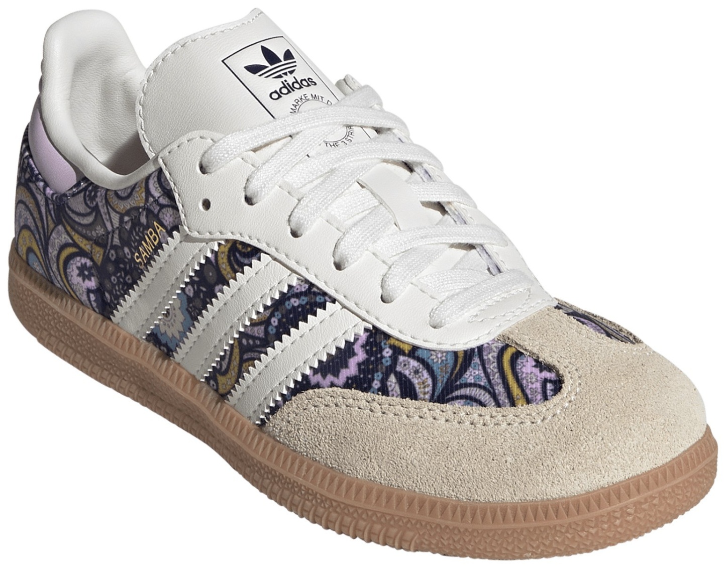 adidas Kids' Preschool Samba OG Shoes - Core White/Orchid Fusion/Gum 2 - View 5