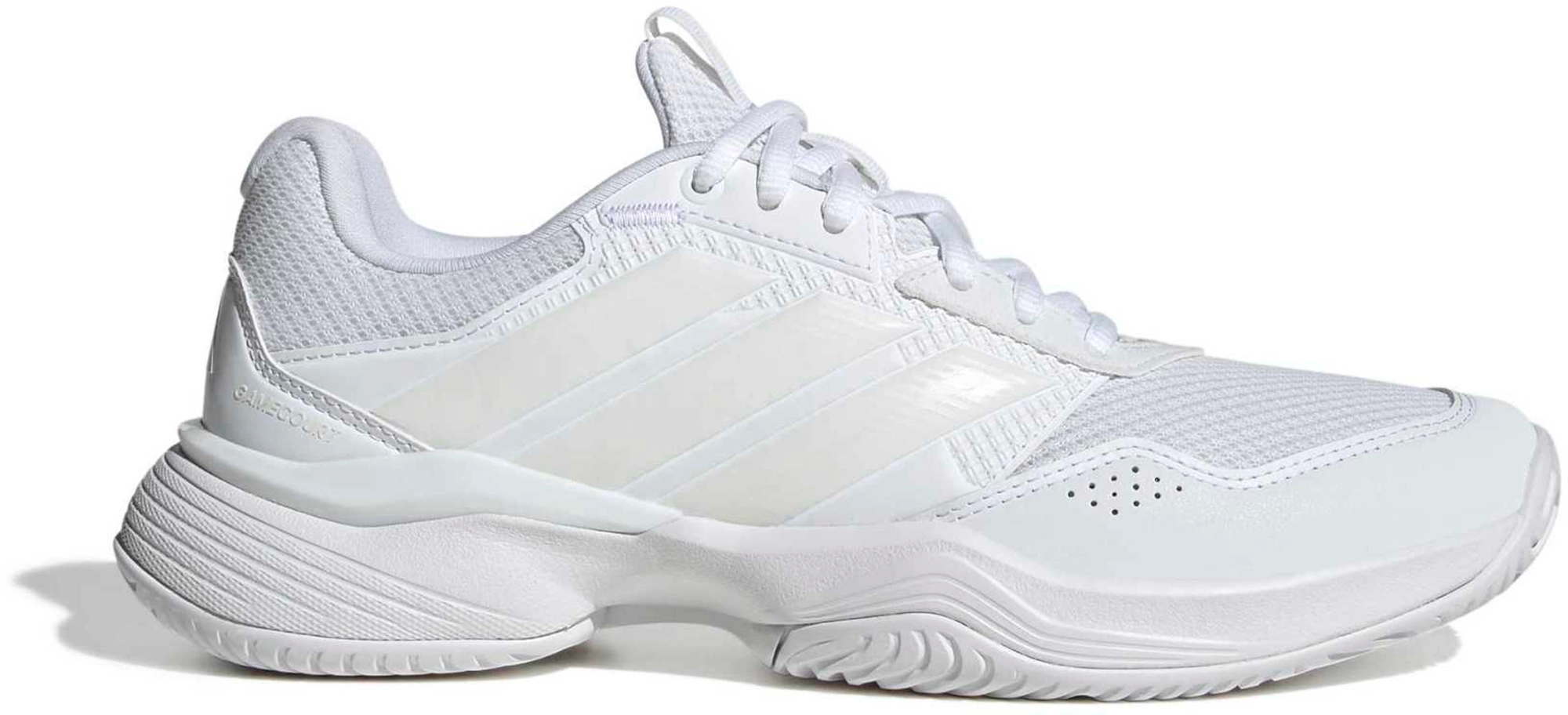 adidas Women's GameCourt 3 All Court Tennis Shoes - Ftwr White/Zero Met./Ftwr White - View 1