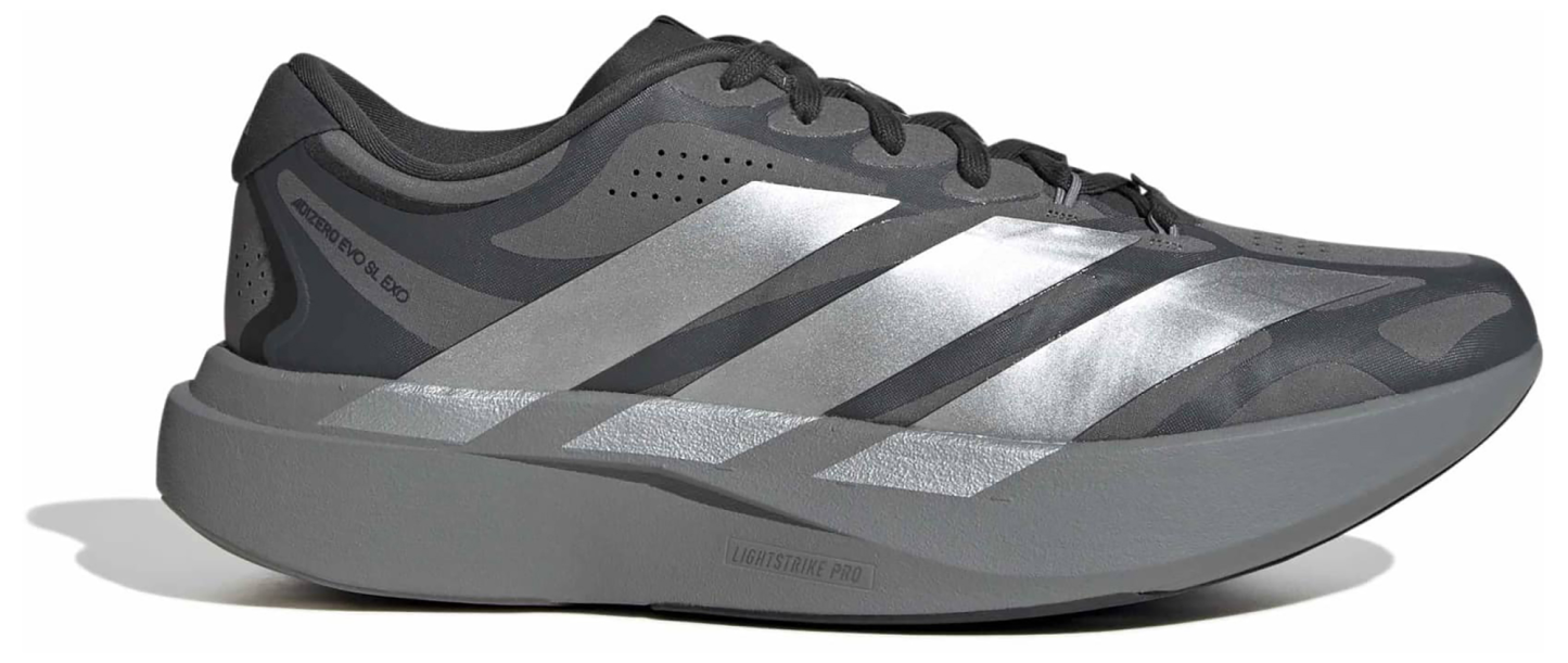 adidas Men's Adizero EVO SL EXO Running Shoes - Grey/Silver Mtllc/Grey - View 1