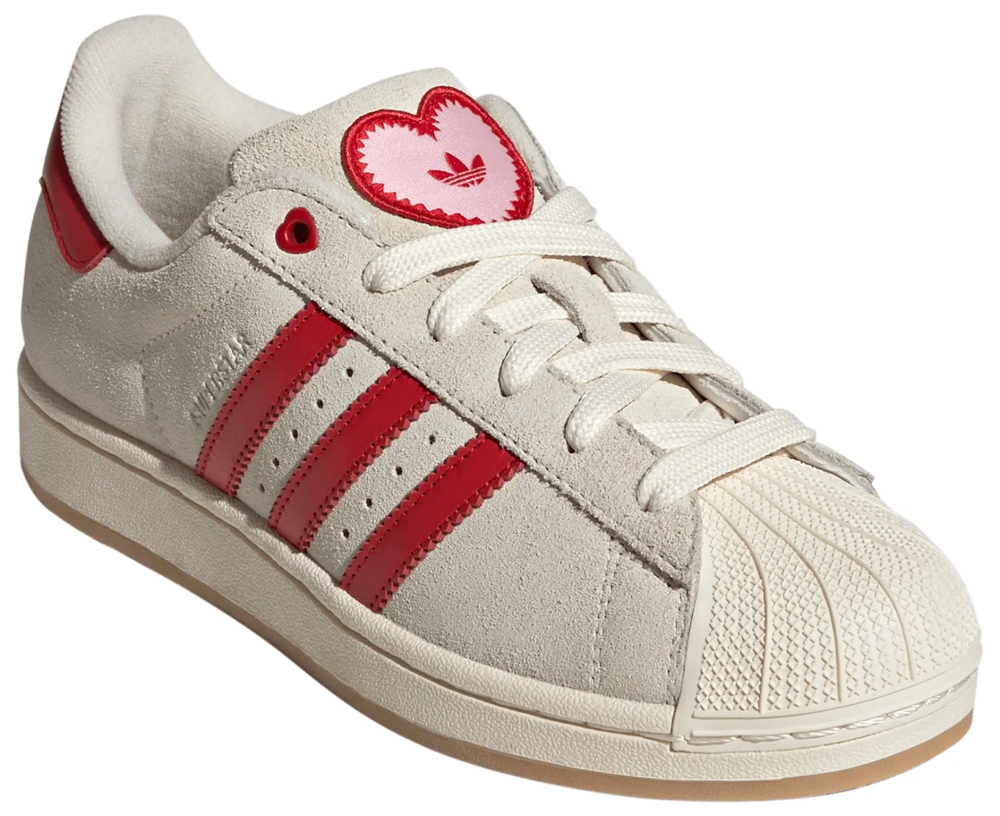 adidas Women's Superstar II Shoes - Cream White/Better Scarlet/Gum - View 5