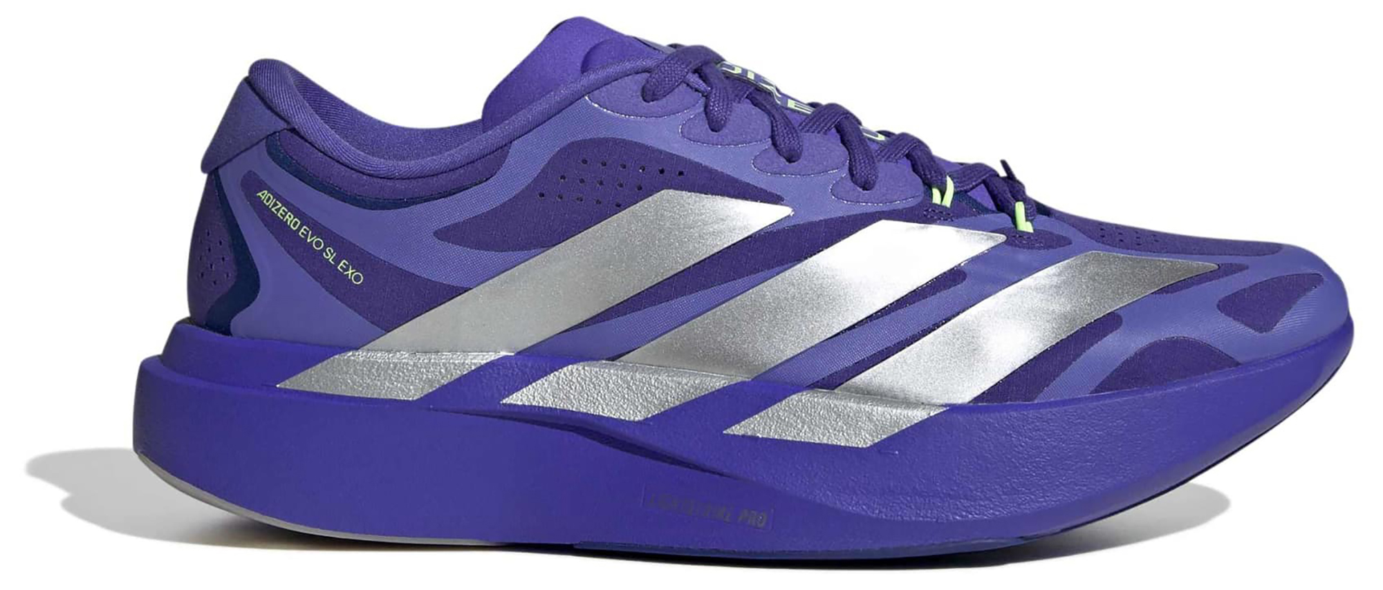 adidas Men's Adizero EVO SL EXO Running Shoes - Solar Purple/Silver Met./Pure Purple - View 1