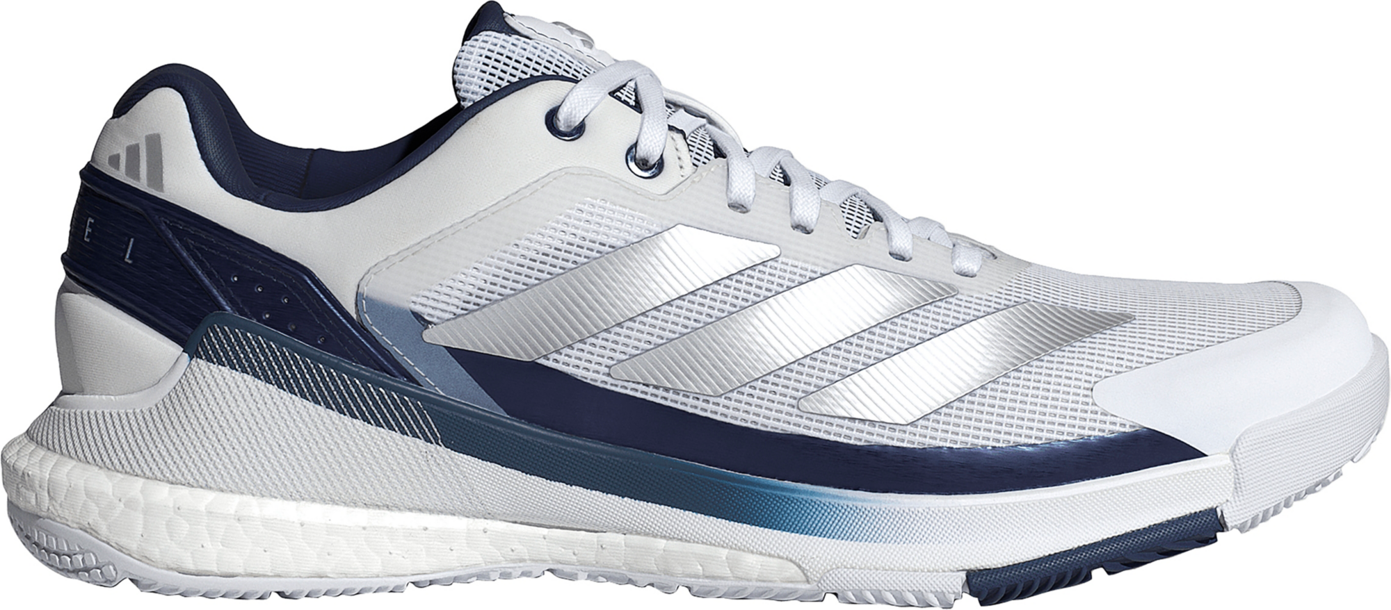 adidas Men's Crazyquick BOOST Padel Shoes - Ftwr White/Silver Met./Dark Blue - View 1