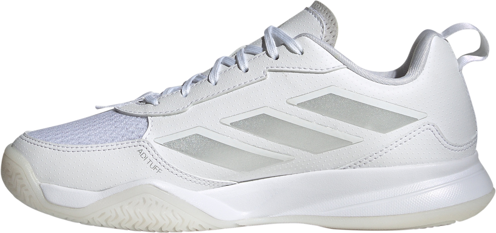 adidas Women's Avaflash Tennis Shoes - White/White/Silver - View 4