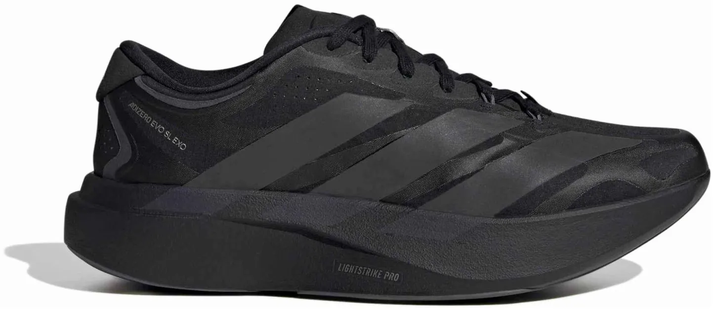 adidas Men's Adizero EVO SL EXO Running Shoes - Core Black/Night Grey/Iron Met - View 1
