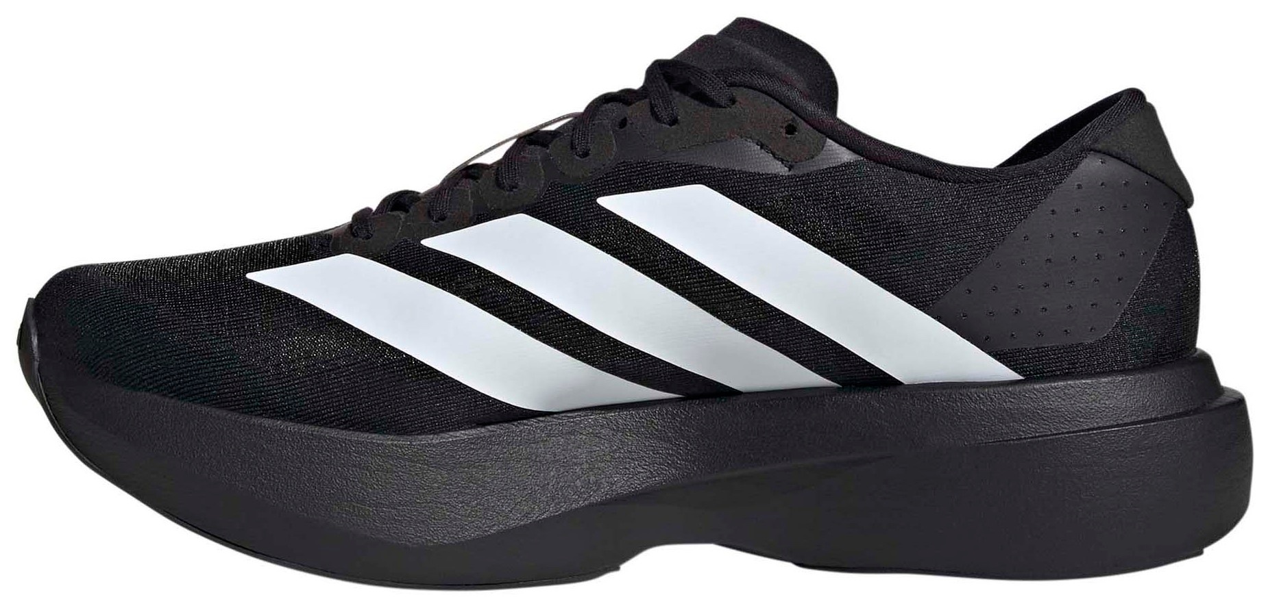 adidas Men's Adizero EVO SL Running Shoes - Black/White/Black - View 4