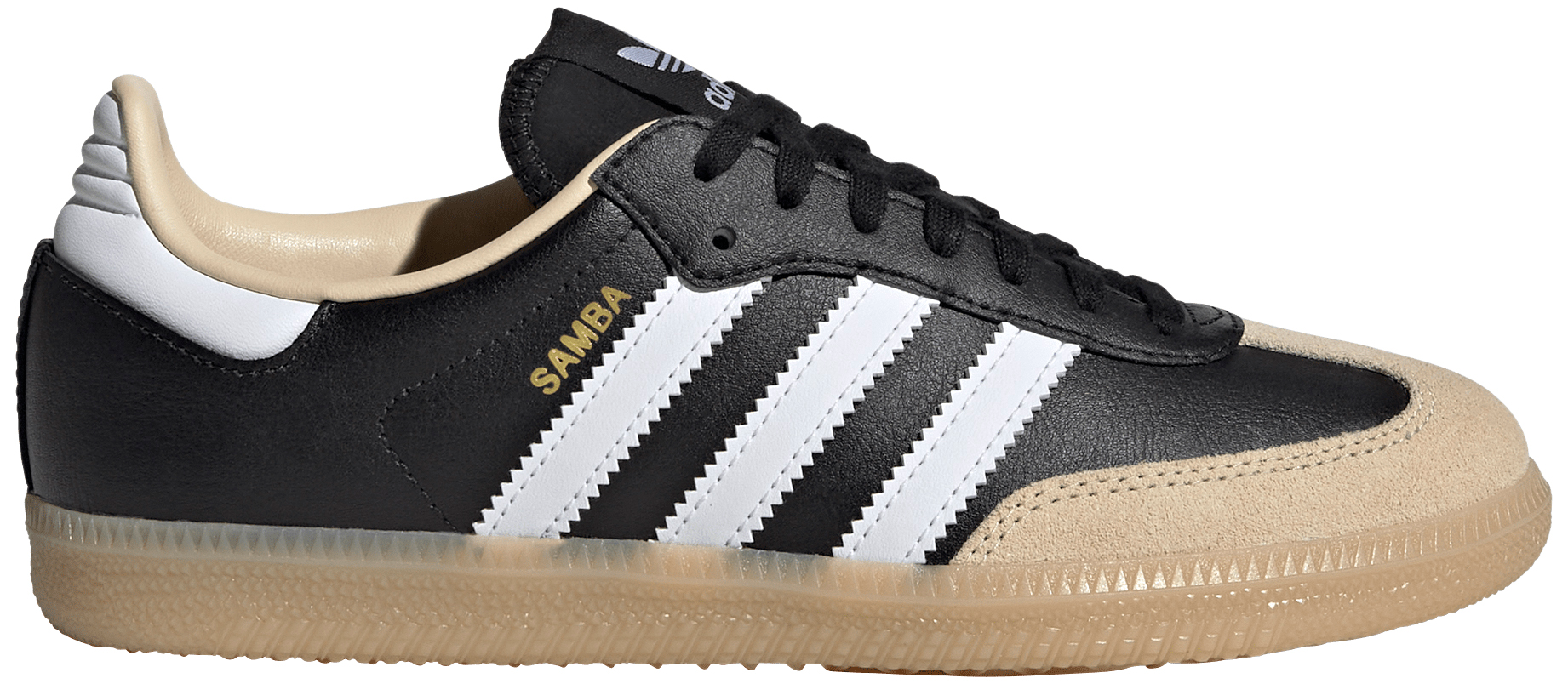 adidas Kids' Grade School Samba OG Shoes - Black/Gum - View 1