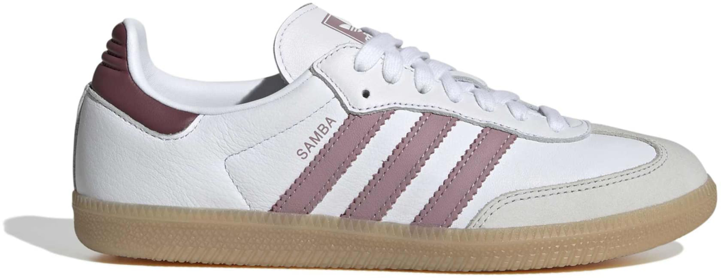 adidas Women's Samba OG Shoes - Wht/Magic Mauv/Quiet Crms - View 1