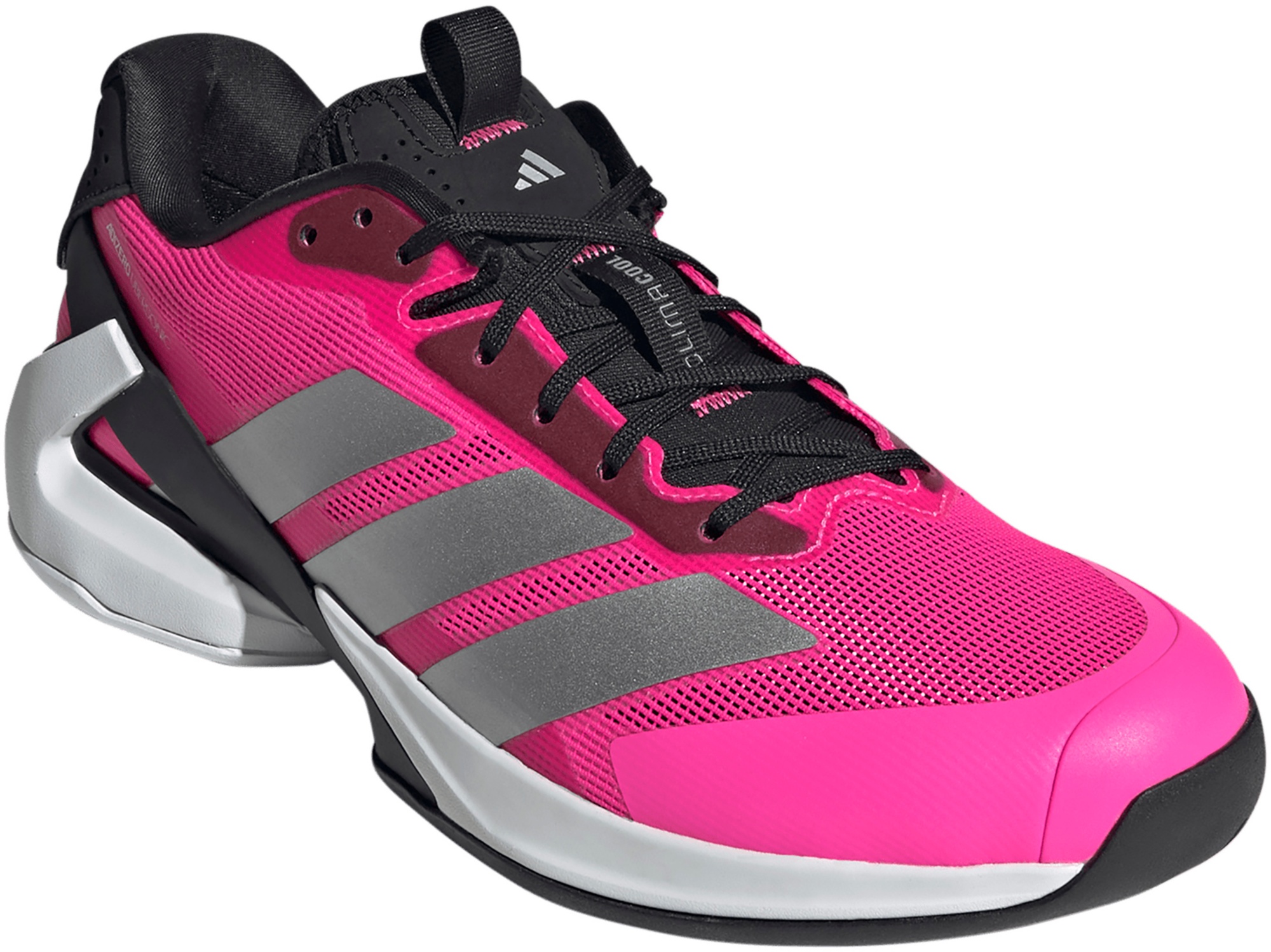 adidas Men's Adizero Ubersonic 5 Tennis Shoes - Pink/Silver Mtllc/Blk - View 7