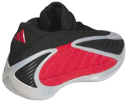 adidas Kids' Grade School Anthony Edwards 2 'Bulldawgs' Basketball Shoes - Silver Metallic/Pure Ruby/Black - View 5