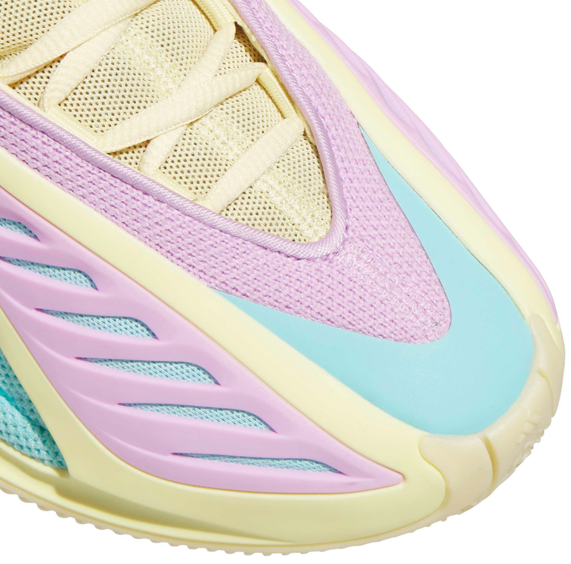 adidas Kids' Grade School Anthony Edwards 2 'Easter Egg' Basketball Shoes - Almost Yellow/Bliss Lilac/Flash Aqua - View 9