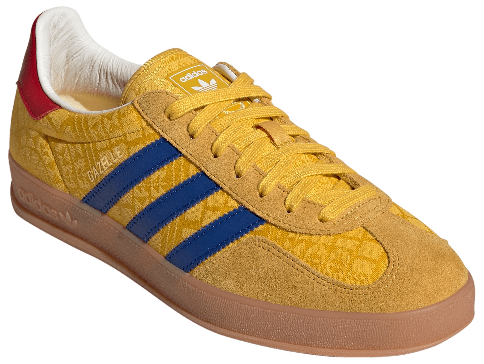 adidas World Cup Gazelle Indoor Shoes - Bold Gold/Power Blue/Team Colleg Red - View 5
