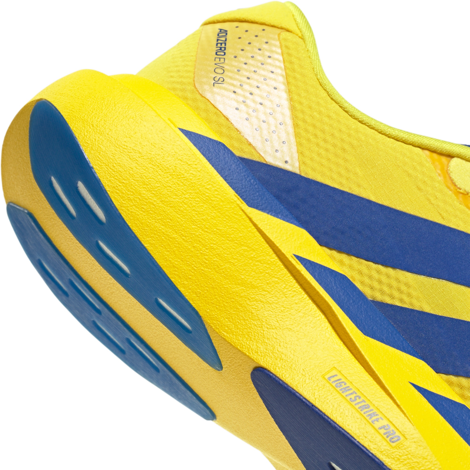 adidas Women's Adizero EVO SL Running Shoes - Yellow/Team Royal Blue/Iron Metallic - View 7