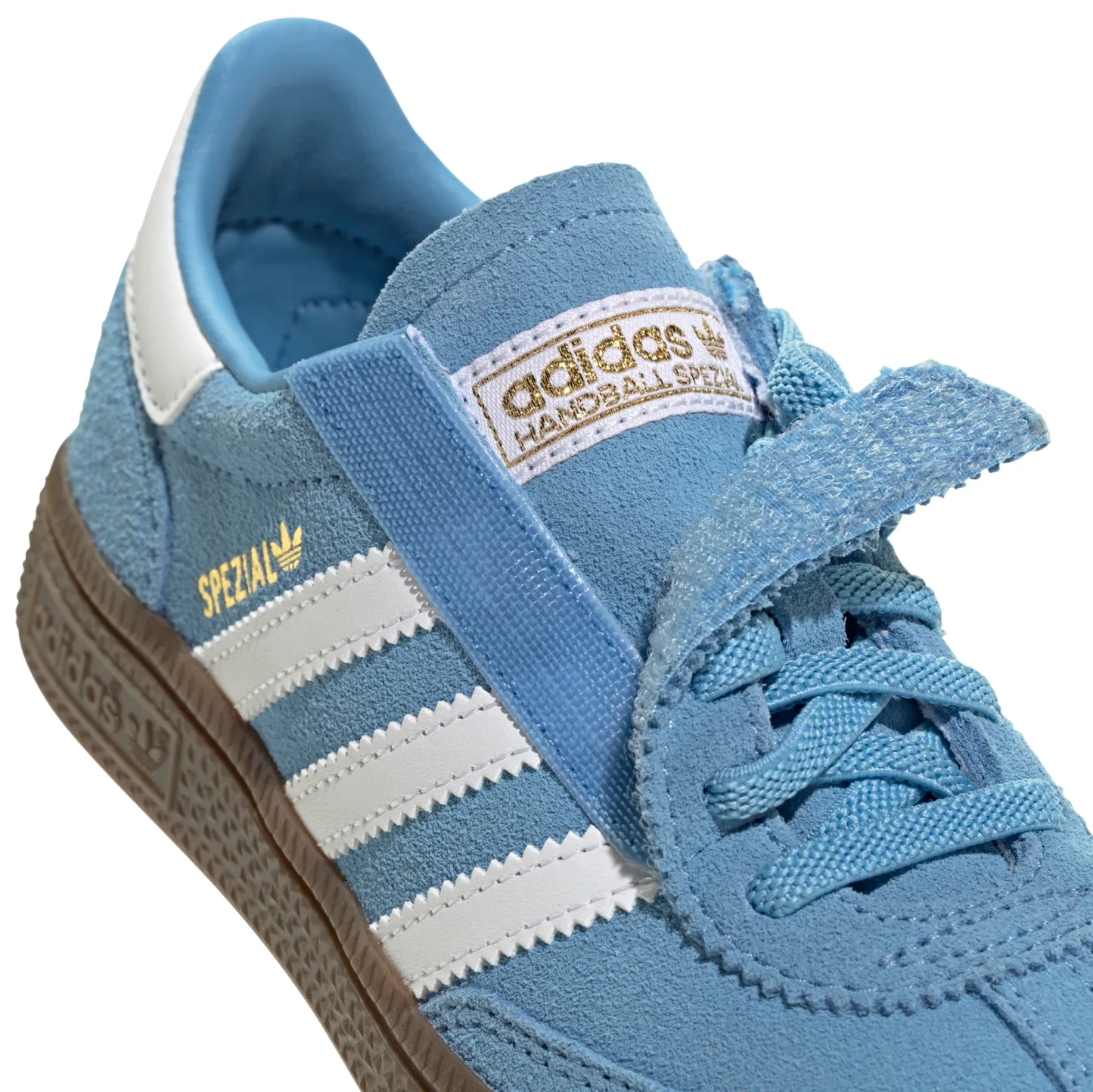 adidas Kids' Preschool Handball Spezial Shoes - Light Blue/White/Gum - View 7
