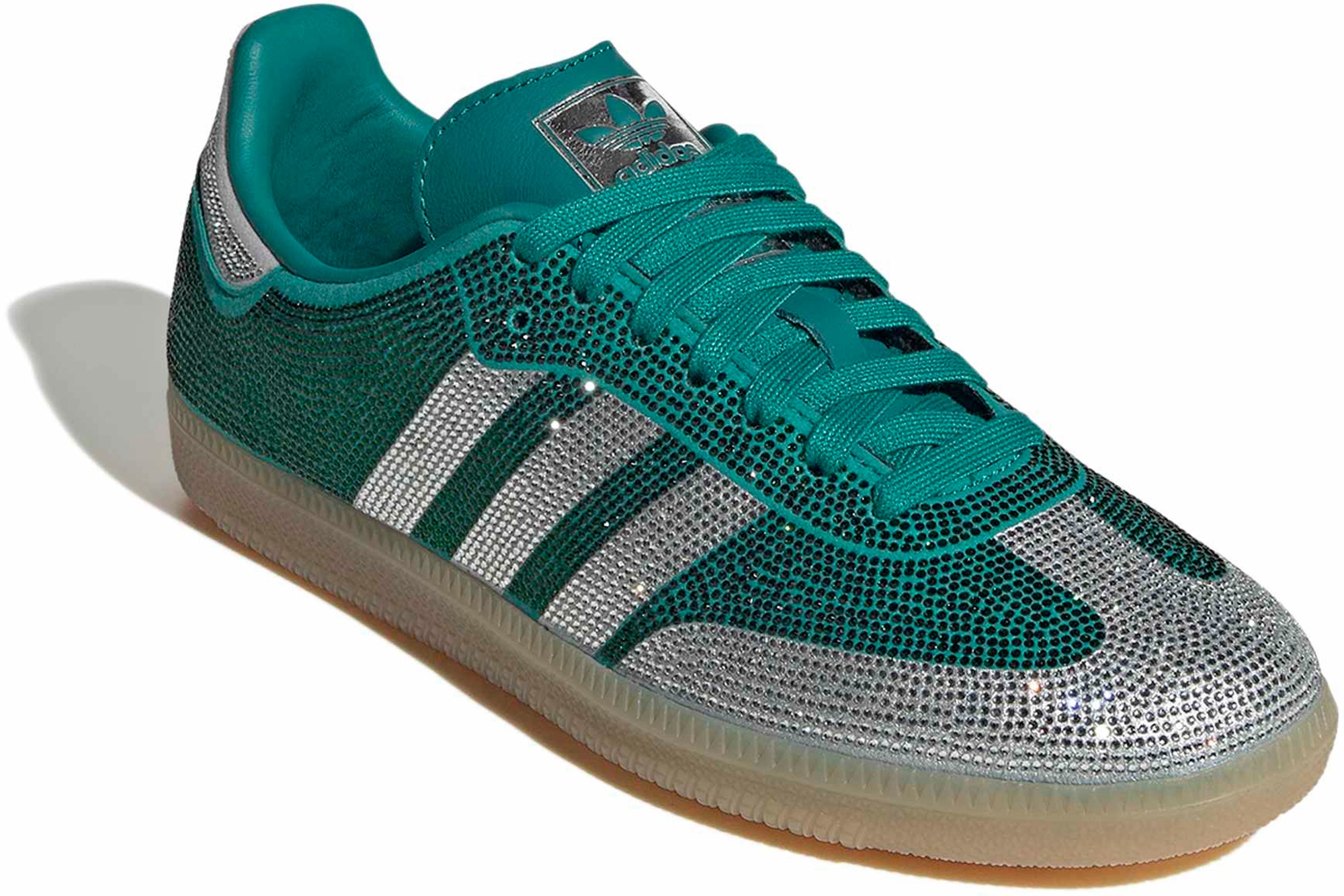 adidas Women's Samba OG Shoes - Rhinestone Eqpmnt Grn/Slv - View 5