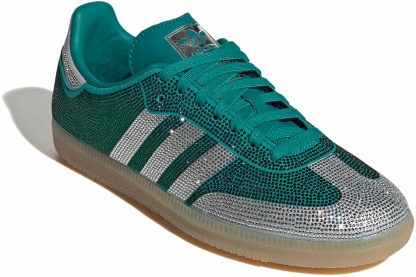 adidas Women's Samba OG Shoes - Rhinestone Eqpmnt Grn/Slv - View 5
