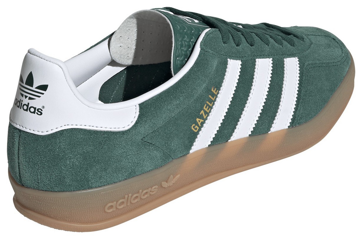 adidas Men's Gazelle Indoor Shoes - Collegiate Green/White/Gum - View 8