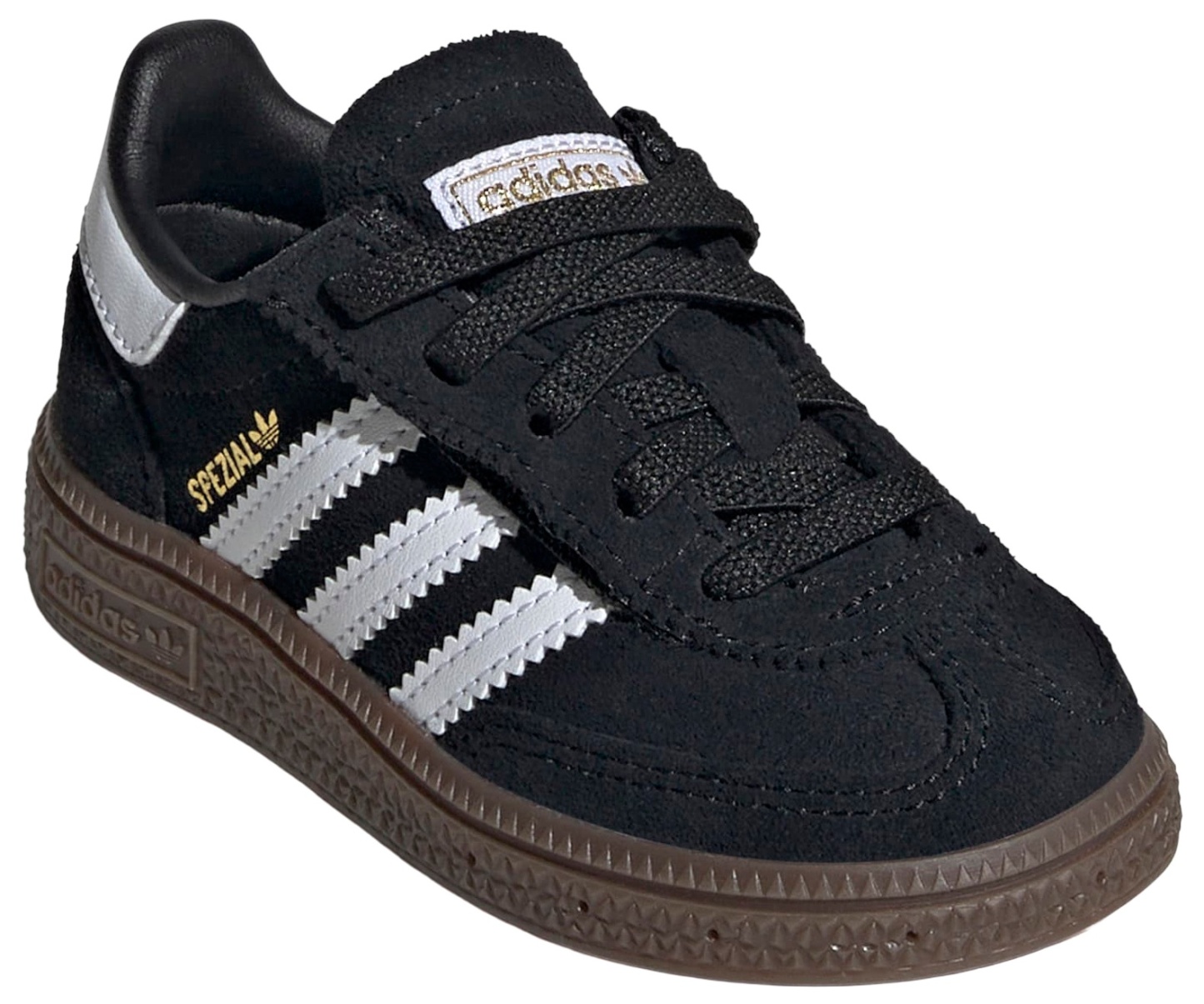 adidas Toddler Handball Spezial Comfort Closure Elastic Lace Shoes - Black/White/Gum - View 6