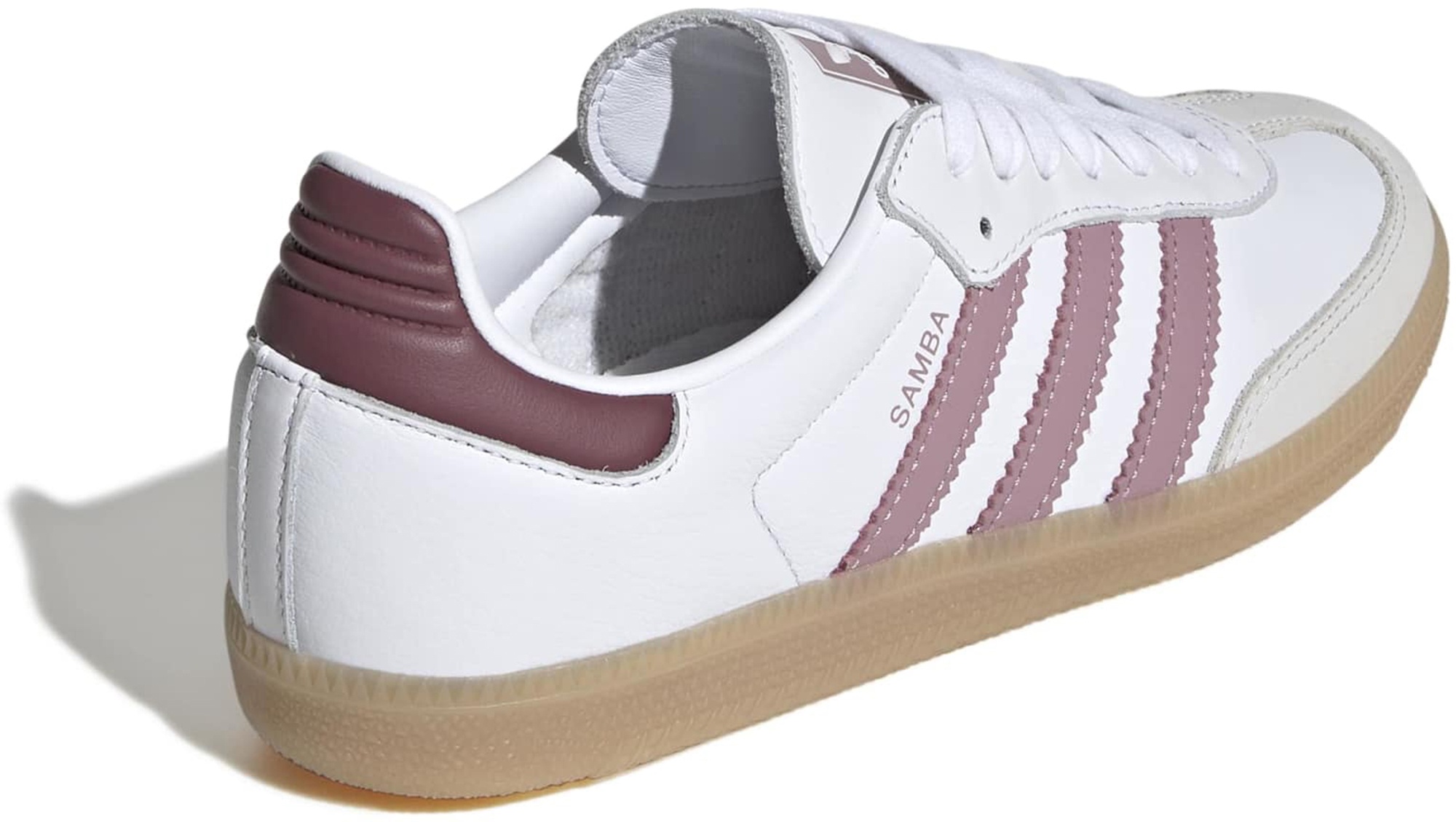 adidas Women's Samba OG Shoes - Wht/Magic Mauv/Quiet Crms - View 5