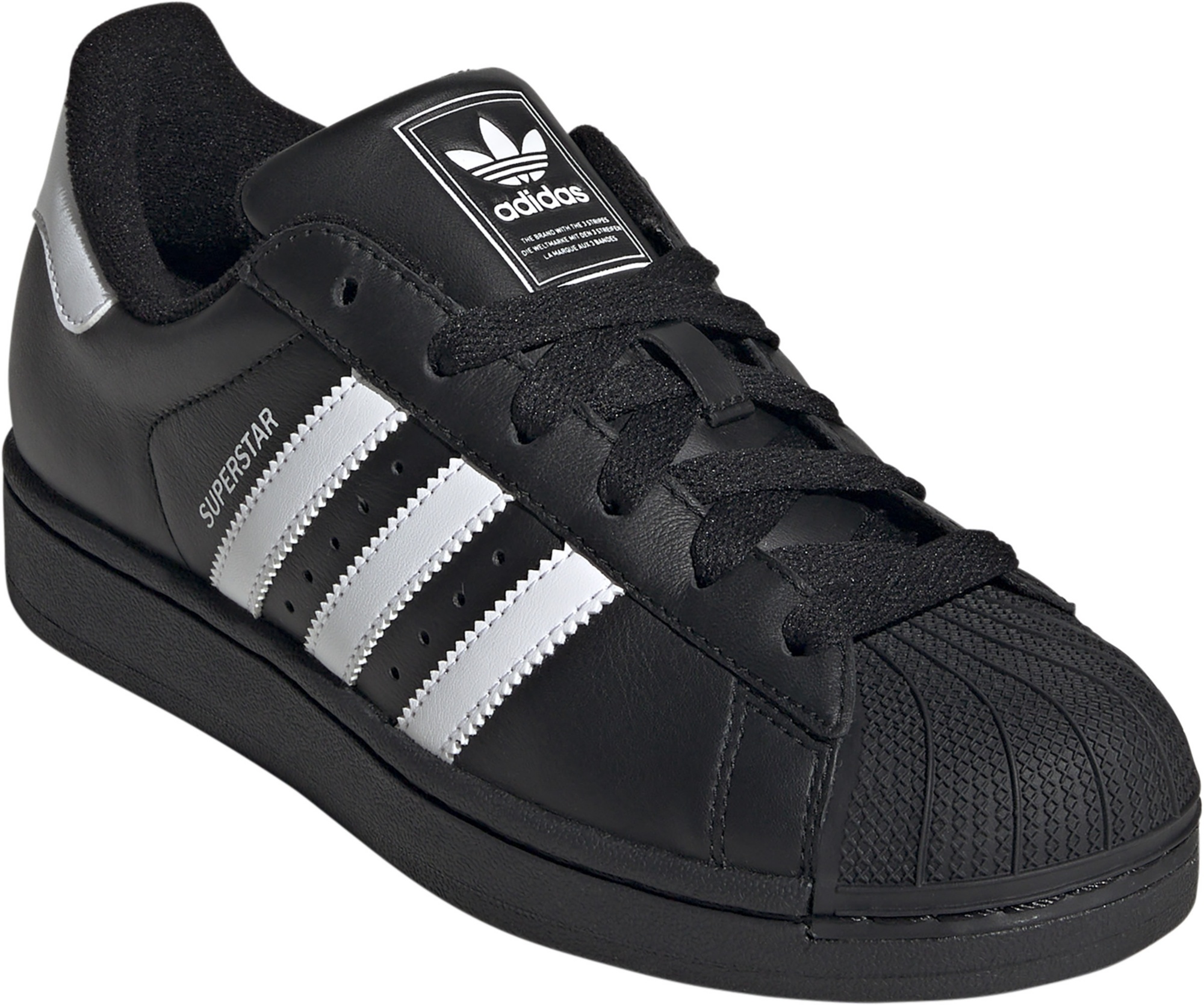 adidas Women's Superstar II Shoes - Black/Black/White - View 11