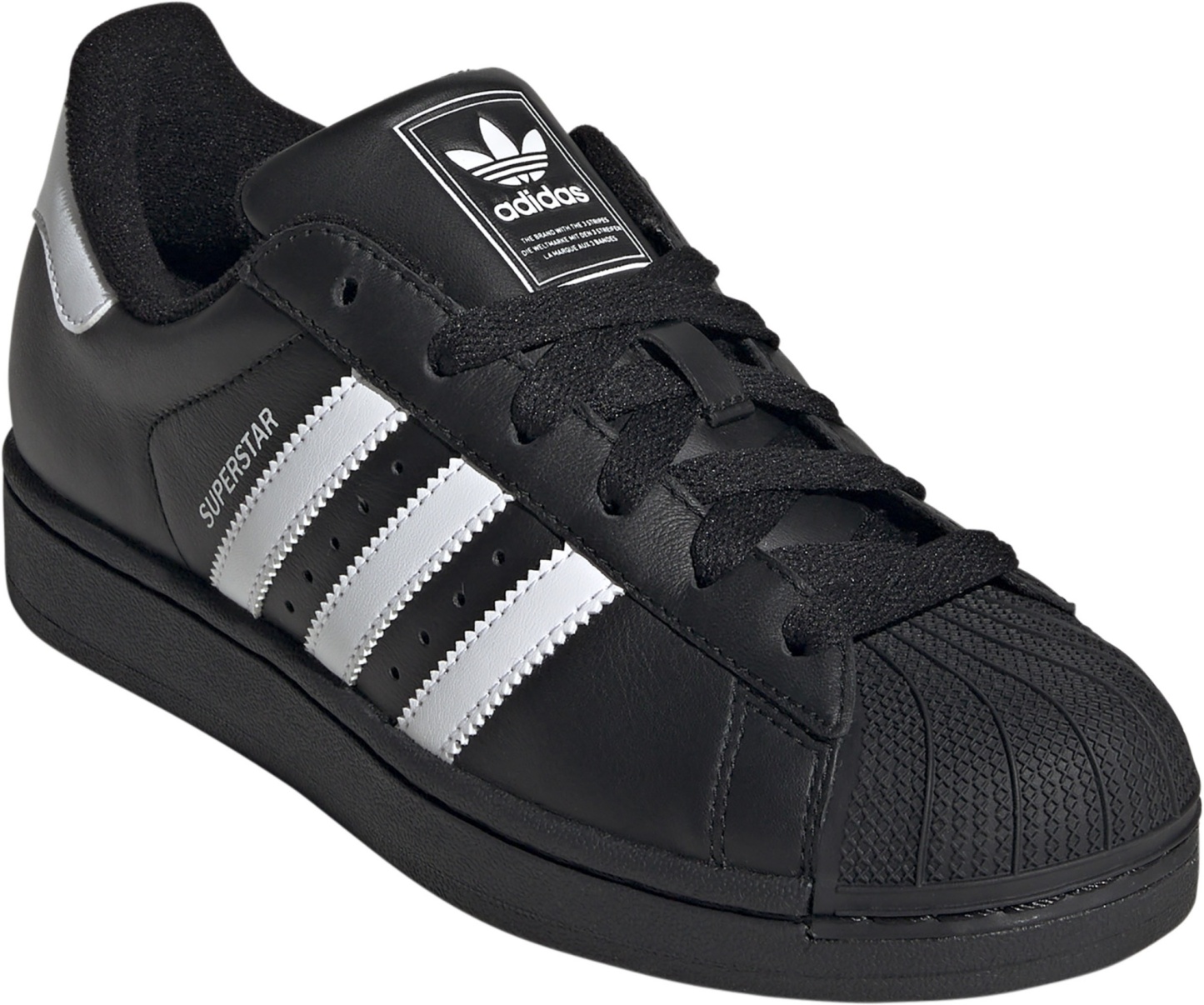 adidas Women's Superstar II Shoes - Black/Black/White - View 11