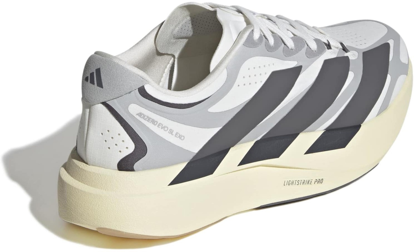 adidas Men's Adizero EVO SL EXO Running Shoes - Core White/Utility Black/Grey Two - View 6