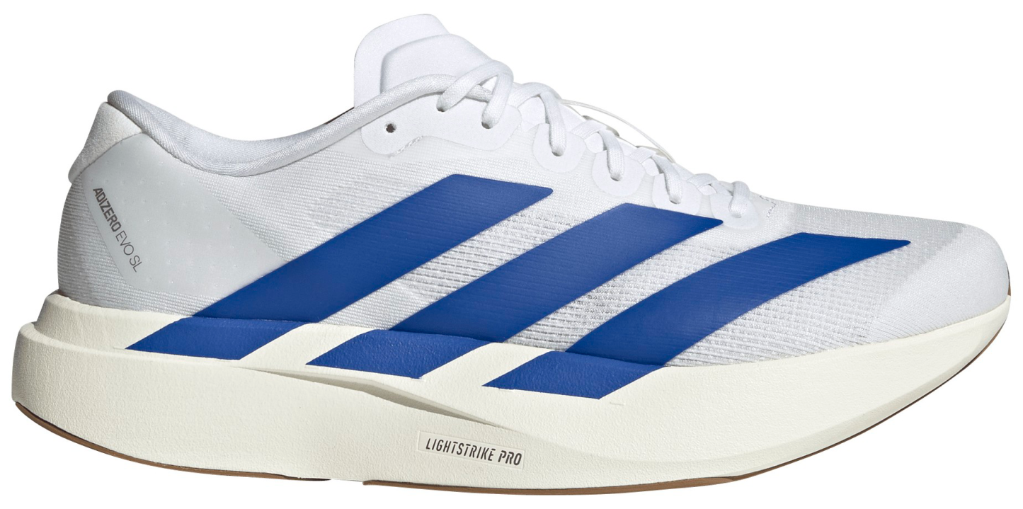 adidas Men's Adizero EVO SL Running Shoes - White/Blue/Ruby - View 1