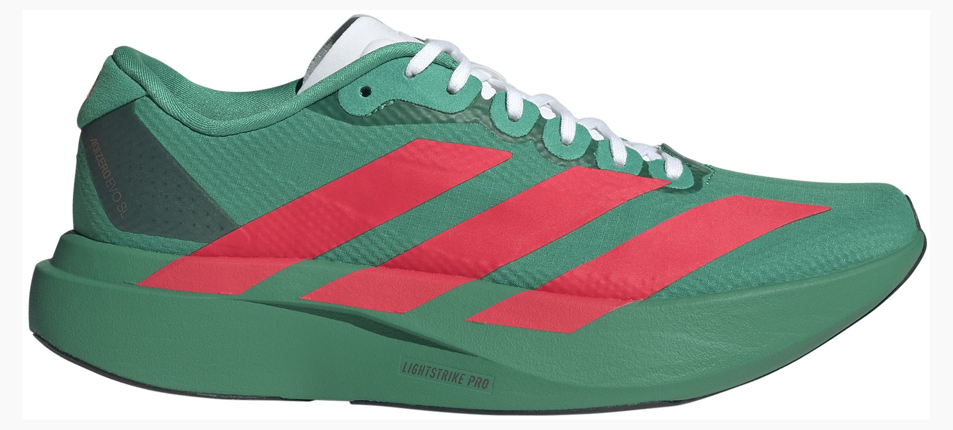 adidas Women's Adizero EVO SL Running Shoes - Court Green/Lucid Red/White - View 1