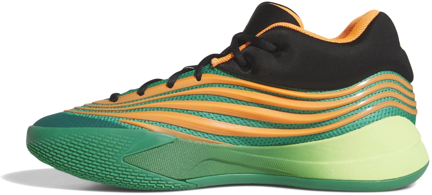 adidas Dame X 'Meet The Moment' Basketball Shoes - Court Green/Lucid Orange/Frozen Lemon - View 4