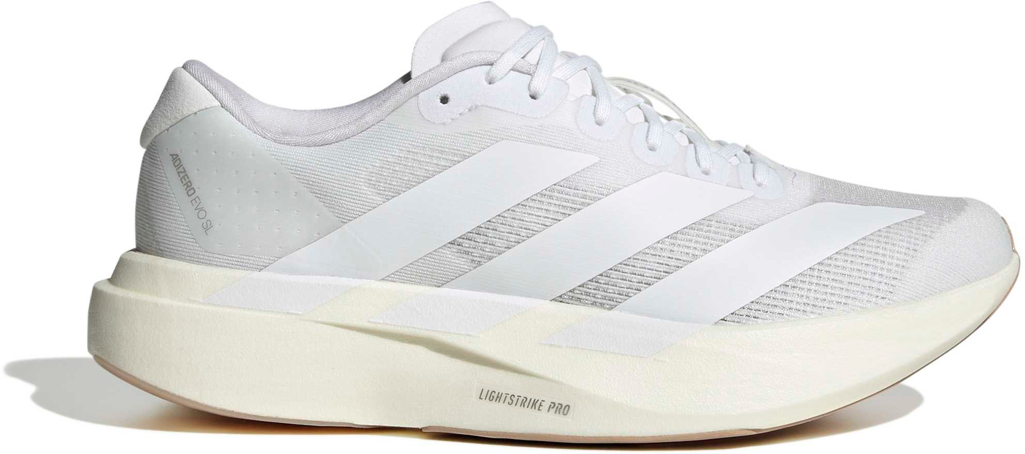 adidas Women's Adizero EVO SL Running Shoes - White/White/Warm Sandstone - View 1