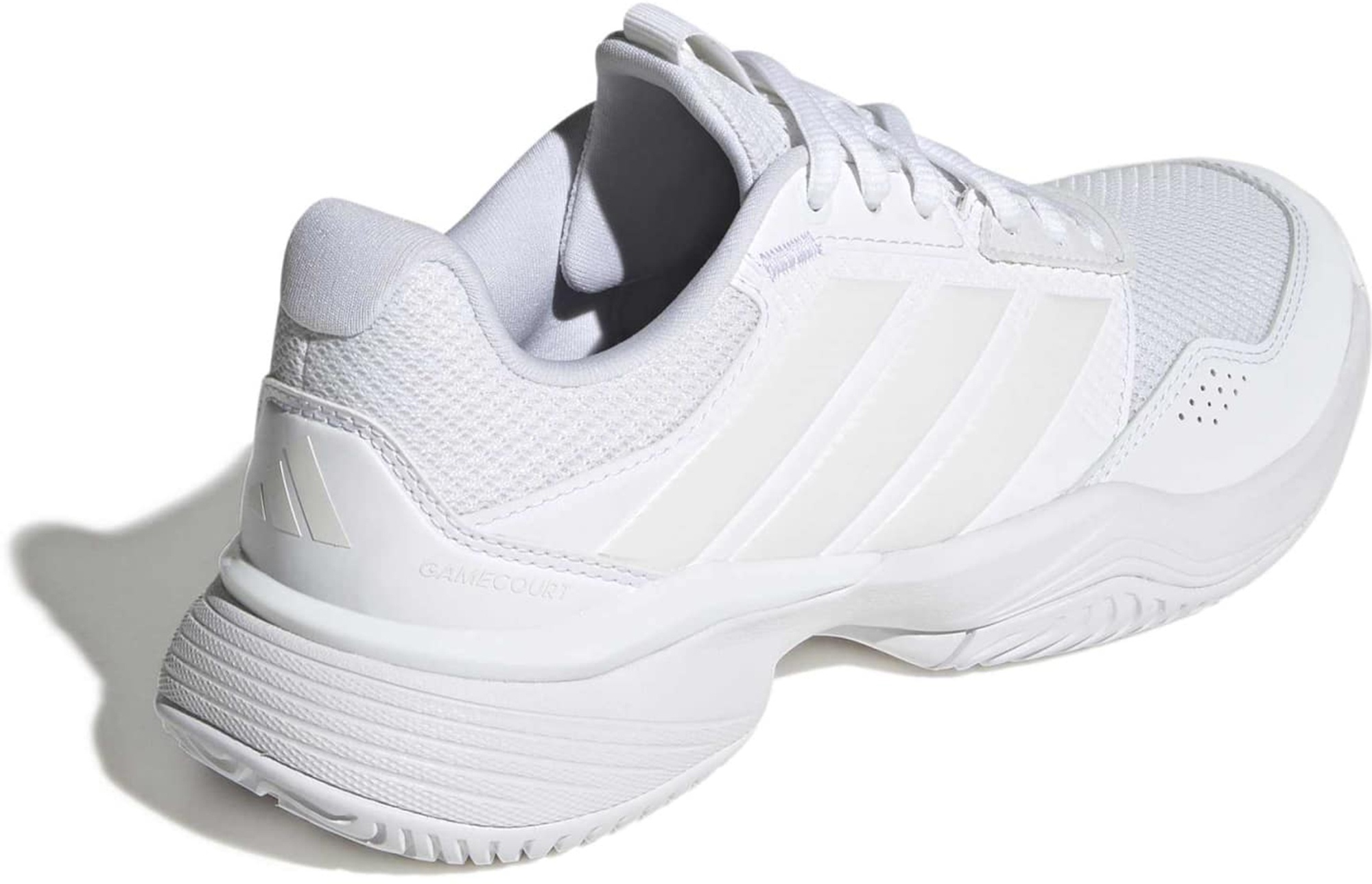 adidas Women's GameCourt 3 All Court Tennis Shoes - Ftwr White/Zero Met./Ftwr White - View 6