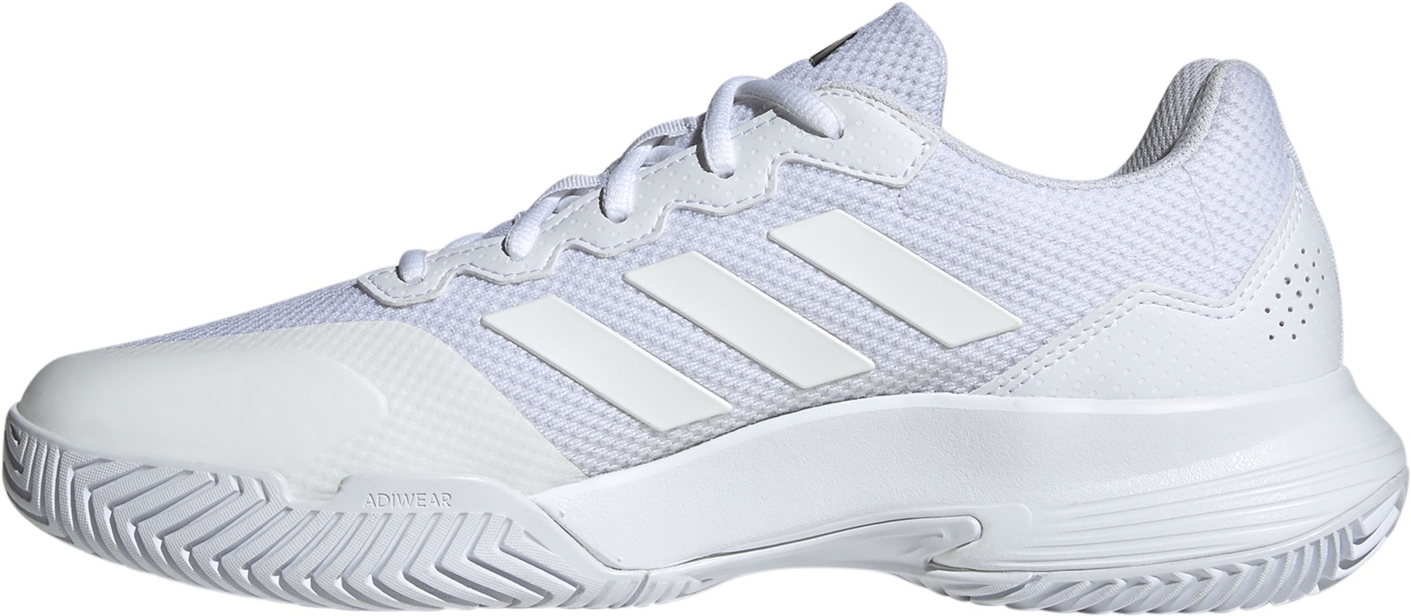 adidas Men's Gamecourt 2 Tennis Shoes - White/White/Silver - View 5