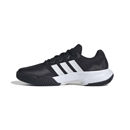 adidas Men's Gamecourt 2 Tennis Shoes - Core Black/Ftwr White/Silver Met. - View 4